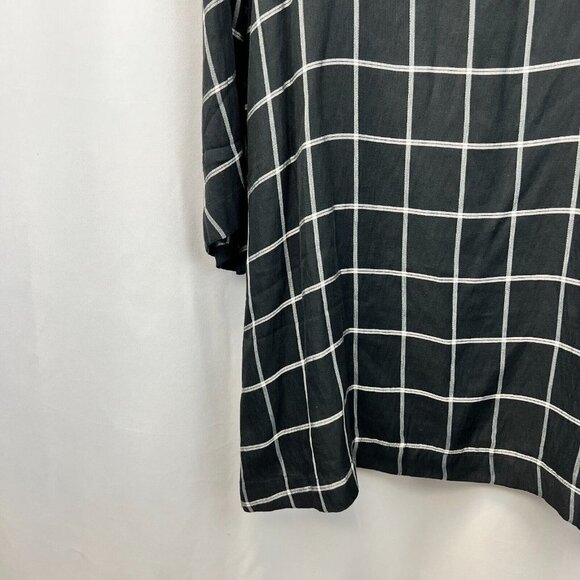 Loft Womens Multicolor Plaid Choker Neck Long Sleeve Shift Dress Size Medium New - Picture 8 of 11